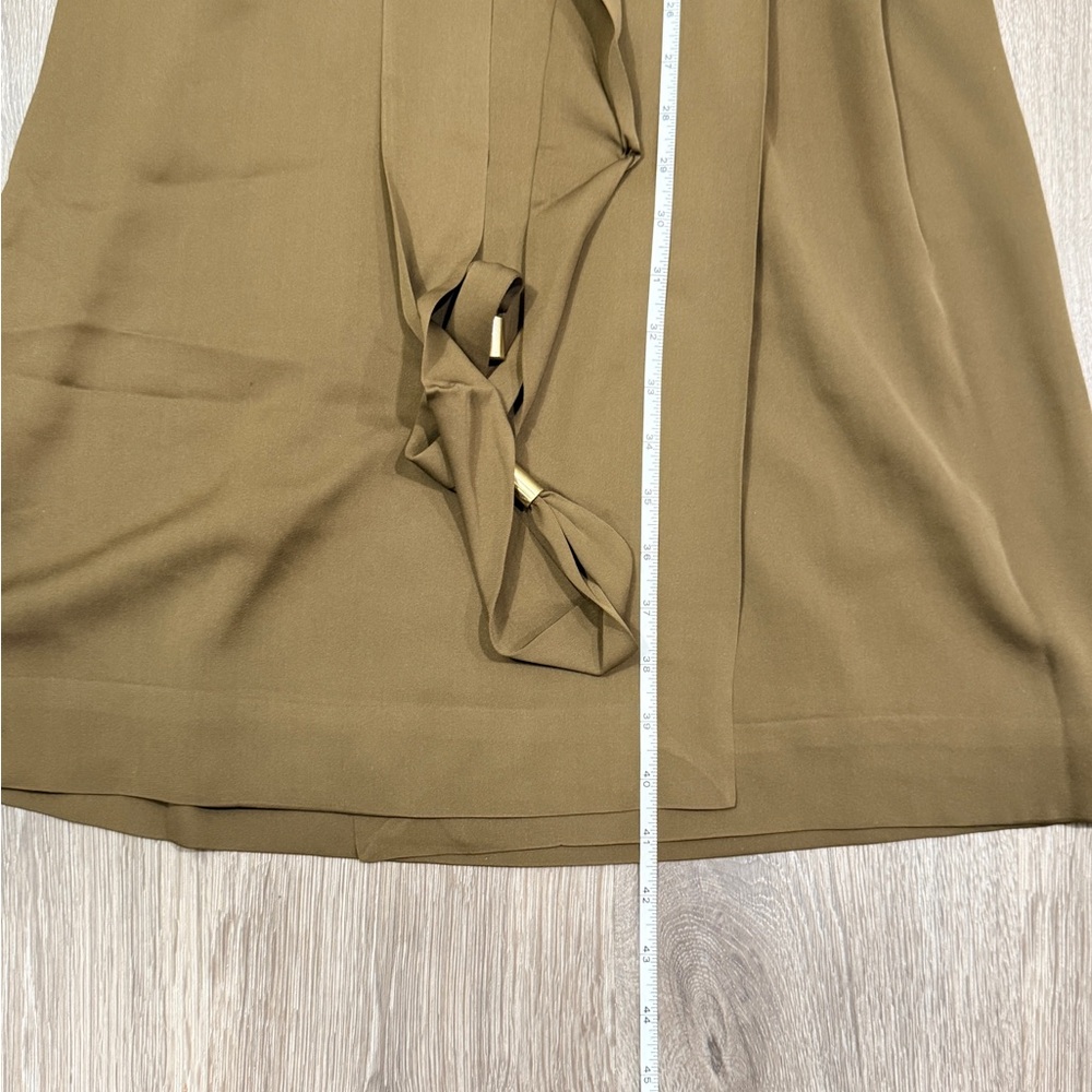 Diane Von Furstenberg Women’s Gwyneth Safari Olive Wrap Stretch Silk Dress Sze10 - Picture 11 of 16